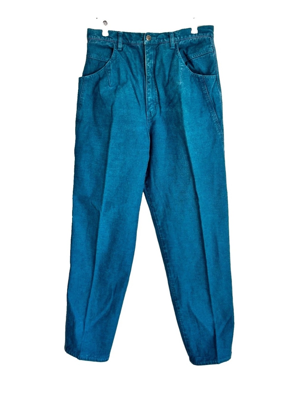 80s Vintage Wrangler Bareback Western High Waist Jeans Teal Green Sz 17/18
